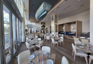 Interior of SeaHawk Prime by David Burke, a waterfront steakhouse at Nautilus 220 in Lake Park, Florida