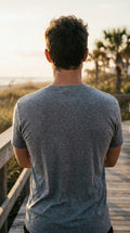 Reese Short Sleeve T-shirt — golden hour boardwalk lifestyle